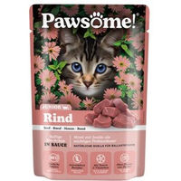 Produktbild von Pawsome Nassfutter Kitten Rind Stückchen in Sauce mit hohem Fleischanteil 28x85 g