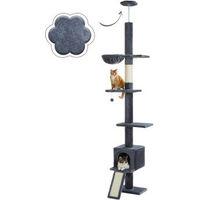 Produktbild von Pawz Katzenbaumturm verstellbarer Kratzbaum mit Deckenspanner in Grau