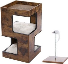 Pawz Kratzbrett aus Holz für Katzen in Braun – Bild 1 von 3