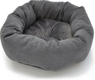 Produktbild von Pawz & Pepper Kuschelbett Donut Hundebett und Katzenbett aus Polyester Ø 45 x H 14 cm Grau Schwarz
