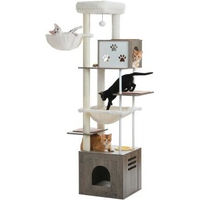 Produktbild von Pawz Road 190 Kratzbaum mit Futterplatz in Grau mit Sisal für Katzen