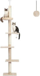 Pawz Road Deckenhoher Kratzbaum Basic beige mit Deckenspanner und Plüsch – Bild 1 von 2