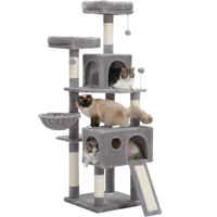 Produktbild von PAWZ Road Großer Katzenbaum Grau mit Kratzpfosten aus Sisal und Plüsch 160 cm