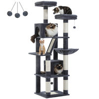 Produktbild von PAWZ Road Großer Katzenbaum Multi-Level aus Plüsch und Sisal in Grau 180 cm