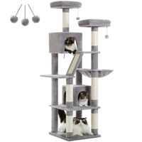 Produktbild von PAWZ Road Großer Katzenbaum Multi-Level aus Plüsch und Sisal in Grau 180 cm