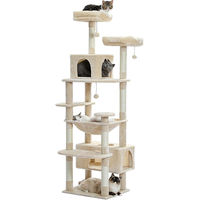 Produktbild von PAWZ Road Großer Kratzbaum für Katzen mit Hängematte und Höhle 184 cm Beige