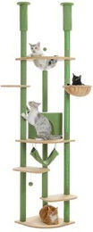 Pawz Road Jumbo Kratzbaum mit Deckenspanner und Sisal in Grün – Bild 1 von 3