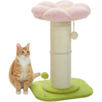 Produktbild von PAWZ Road Katzenkratzsäule Blume mit abnehmbarem Katzenbett und 14cm dicker Sisalsäule in Rosa