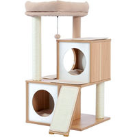 Produktbild von PAWZ Road Kratzbaum aus Holz mit Katzenhöhle und Sisal in Grau