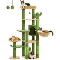Produktbild von PAWZ Road Kratzbaum Deckenhoher Katzenturm mit 5 Plattformen und Hängematte in Grün