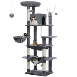 PAWZ Road Kratzbaum für große Katzen in Grau mit 175 cm Höhe und Sisal – Bild 1 von 3