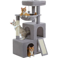 Produktbild von PAWZ Road Kratzbaum für Katzen 104cm Grau mit 2 Höhlen und Spielball