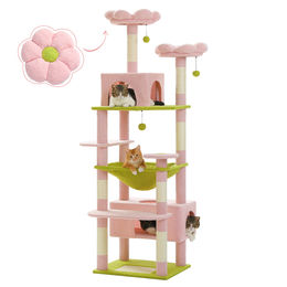 PAWZ Road Kratzbaum für Katzen groß 184 cm Rosa aus Sisal und Plüsch – Bild 1 von 1