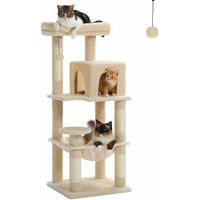 Produktbild von Pawz Road Kratzbaum für Katzen mit Hängematte und Sisal in Beige 116 cm