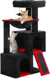 PAWZ Road Kratzbaum für Katzen 104cm Grau mit 2 Höhlen und Spielball – Bild 1 von 3