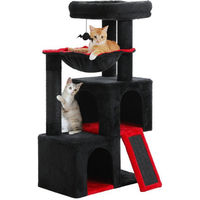 Produktbild von PAWZ Road Kratzbaum für Katzen 104cm Grau mit 2 Höhlen und Spielball