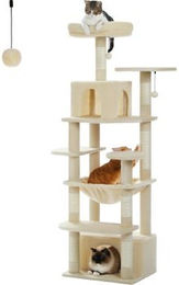 Pawz Road Kratzbaum für Katzen aus Plüsch in Beige 164cm – Bild 1 von 3