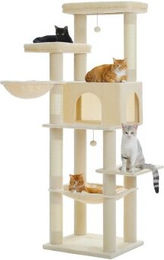 Pawz Road Kratzbaum für Katzen aus Plüsch in Beige 186cm – Bild 1 von 3