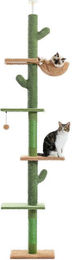 PAWZ Road Kratzbaum für Katzen deckenhoch höhenverstellbar 5-stöckig grün Plüsch – Bild 1 von 1