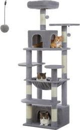 Pawz Road Kratzbaum für Katzen Grau 164cm aus Plüsch – Bild 1 von 3
