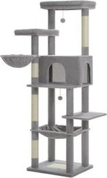 Pawz Road Kratzbaum für Katzen in Grau aus Plüsch 186cm – Bild 1 von 3