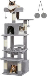 Pawz Road Kratzbaum für Katzen in Grau mit Sisal 136cm – Bild 1 von 3