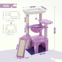 Pawz Road Kratzbaum für Katzen in Lila aus Plüsch 92cm – Bild 1 von 2