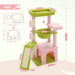 Pawz Road Kratzbaum für Katzen in Rosa aus Plüsch 92cm – Bild 1 von 2