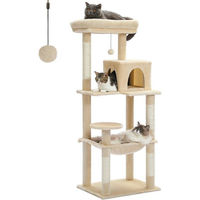Produktbild von PAWZ Road Kratzbaum für Katzen mit Katzenhaus und Hängematte 143cm Beige