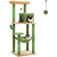 Produktbild von PAWZ Road Kratzbaum für Katzen mit Katzenhaus und Hängematte 143cm Grün