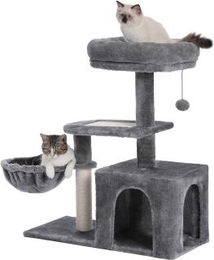 Pawz Road Kratzbaum für Kitten mit Hängematte und Höhle in Grau – Bild 1 von 3
