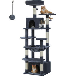 PAWZ Road Kratzbaum Groß 164cm Dunkelgrau aus Plüsch – Bild 1 von 3
