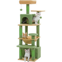 Produktbild von PAWZ Road Kratzbaum Kaktus für Katzen aus Plüsch und Sisal in Grün 184 cm
