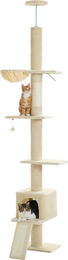 PAWZ Road Kratzbaum mit Deckenspanner für Katzen in Beige aus Holzspanplatte, Plüsch und Sisal – Bild 1 von 1