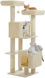 Pawz Road Kratzbaum Spielbaum für Katzen 133 cm Beige mit Sisal – Bild 1 von 3