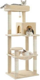 Pawz Road Kratzbaum XL für große Katzen mit Hängematte aus Sisal in Beige – Bild 1 von 3