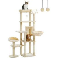 Produktbild von Pawz Road mehrstöckiger Kratzbaum aus Holz in Beige 150cm für Katzen