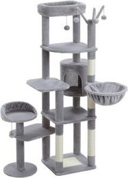 Pawz Road mehrstöckiger Kratzbaum aus Holz in Grau 150cm – Bild 1 von 3