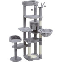 Produktbild von Pawz Road mehrstöckiger Kratzbaum aus Holz in Grau 150cm