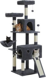 Pawz Road Multifunktionaler Kratzbaum für Katzen in Grau mit Sisal 162cm – Bild 1 von 3