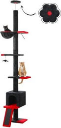 Pawz Road Verstellbarer Katzenbaumturm mit Deckenspanner Schwarz – Bild 1 von 3