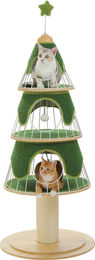 PAWZ Road Weihnachts-Kratzbaum für Katzen in Grün mit Sisalsäulen und Katzenhütten 130 cm – Bild 1 von 3