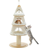 Produktbild von PAWZ Road Weihnachtskratzbaum für Katzen in Weiß mit Sisalpfosten und 130 cm Höhe