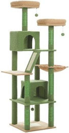 Pawz Road XL Katzenbaum aus Plüsch in Grün 180cm – Bild 1 von 3