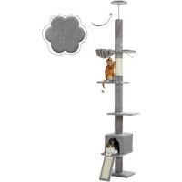 Produktbild von Pawz Road XL Katzenbaumturm verstellbar mit Deckenspanner grau