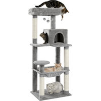 Produktbild von PAWZ Road XL Kratzbaum für Katzen mit Hängematte und Katzenhaus 143 cm Grau