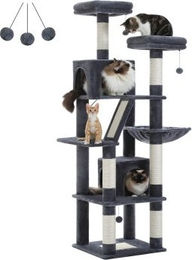 Pawz Road XL Kratzbaum für Katzen aus Plüsch 180cm Dunkelgrau – Bild 1 von 2