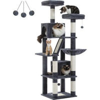Produktbild von Pawz Road XL Kratzbaum für Katzen aus Plüsch 180cm Dunkelgrau