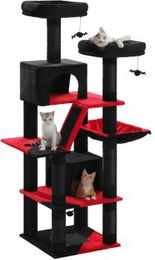 Pawz Road XL Kratzbaum für Katzen aus Plüsch 180cm Schwarz – Bild 1 von 3