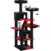 Produktbild von Pawz Road XL Kratzbaum für Katzen aus Plüsch 180cm Schwarz